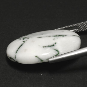 Ágata dendrítica multicolorido natural 17,84ct, corte oval, opaco