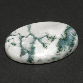 Ágata dendrítica multicolorido natural 17,64ct, corte oval, opaco