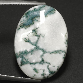 Ágata dendrítica multicolorido natural 17,64ct, corte oval, opaco