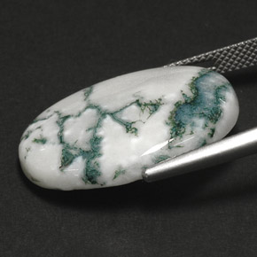 Ágata dendrítica multicolorido natural 17,64ct, corte oval, opaco