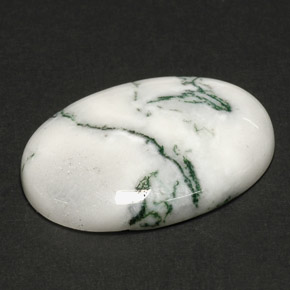 Ágata dendrítica multicolorido natural 17,60ct, corte oval, opaco