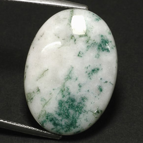 Ágata dendrítica multicolorido natural 17,11ct, corte oval, opaco