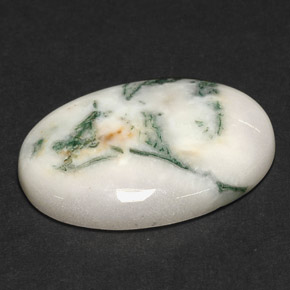 Ágata dendrítica multicolorido natural 17,43ct, corte oval, opaco