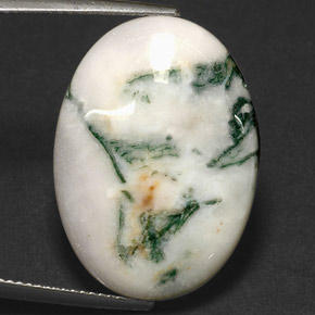 Ágata dendrítica multicolorido natural 17,43ct, corte oval, opaco