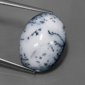 Ágata dendrítica multicolorido natural 15,11ct, corte oval, opaco