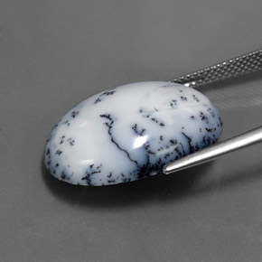 Ágata dendrítica multicolorido natural 15,11ct, corte oval, opaco