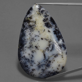 Ágata dendrítica multicolorido natural 57,71ct, formato de pêra, opaco