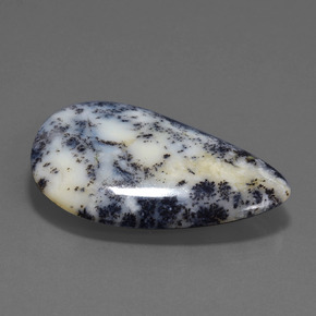 Ágata dendrítica multicolorido natural 57,71ct, formato de pêra, opaco
