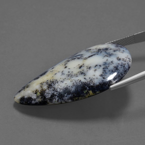 Ágata dendrítica multicolorido natural 57,71ct, formato de pêra, opaco