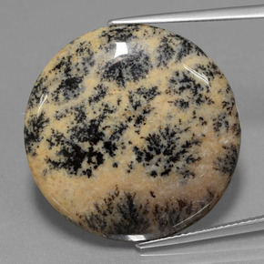Ágata Dendrítica Multicolorido Natural 25.38ct, Corte Redondo, Opaco