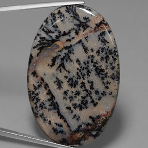 Ágata dendrítica multicolorido natural 52,67ct, corte oval, opaco