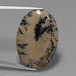 Ágata dendrítica multicolorido natural 21,34ct, corte oval, opaco