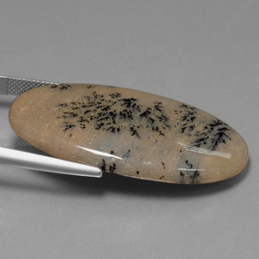 Ágata dendrítica multicolorido natural 44,37ct, corte oval, opaco