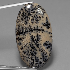 Ágata dendrítica multicolorido natural 36,58ct, corte oval, opaco