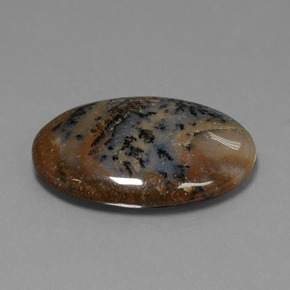 Ágata Dendrítica Multicolorido Natural 31.59ct, Corte Oval, Opaco