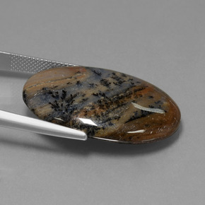 Ágata Dendrítica Multicolorido Natural 31.59ct, Corte Oval, Opaco