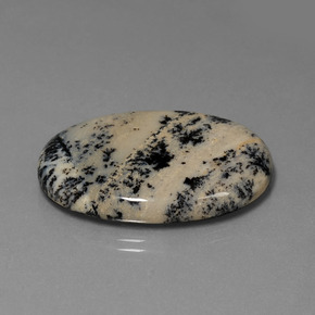 Ágata dendrítica multicolorido natural 36,51ct, corte oval, opaco