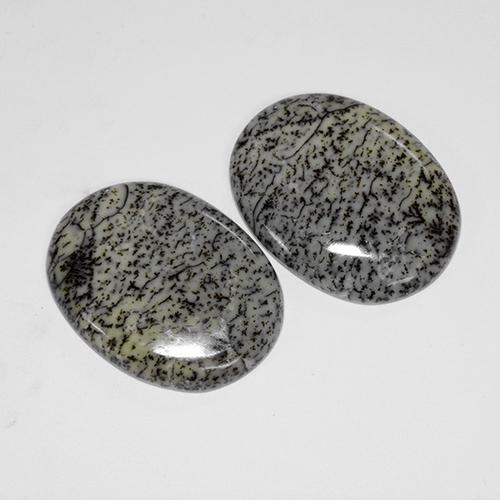 Pedras preciosas de ágata dendrítica multicolorido natural de 41,67 ct, corte oval, opaco