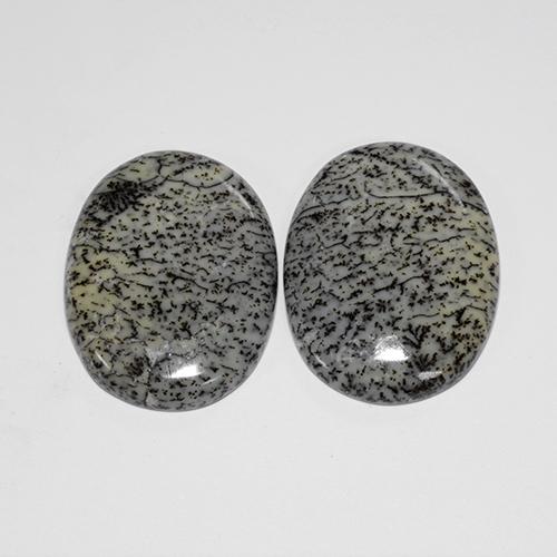Pedras preciosas de ágata dendrítica multicolorido natural de 41,67 ct, corte oval, opaco