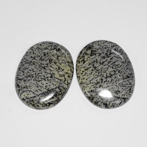 Pedras preciosas de ágata dendrítica multicolorido natural de 41,67 ct, corte oval, opaco