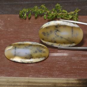 Pedras preciosas de ágata dendrítica multicolorido natural de 90,76 ct, corte oval, opaco