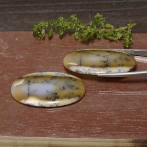 Pedras preciosas de ágata dendrítica multicolorido natural de 90,76 ct, corte oval, opaco