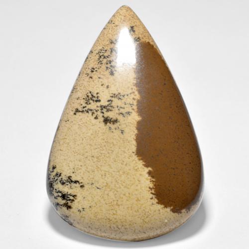 Ágata dendrítica multicolorido natural 42,10ct, formato de pêra, opaco