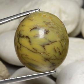 Ágata dendrítica multicolorido natural 35,24ct, corte oval, opaco