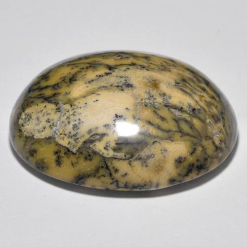 Ágata dendrítica multicolorido natural 35,83ct, corte oval, opaco
