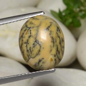 Ágata dendrítica multicolorido natural 3,86ct, corte oval, opaco