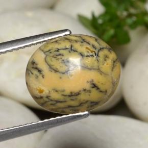 Ágata dendrítica multicolorido natural 3,86ct, corte oval, opaco