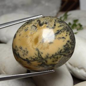 Ágata dendrítica multicolorido natural 45,37ct, corte oval, opaco