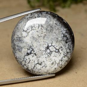 Ágata dendrítica multicolorido natural 44,26ct, corte redondo, opaco