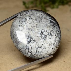 Ágata dendrítica multicolorido natural 44,26ct, corte redondo, opaco