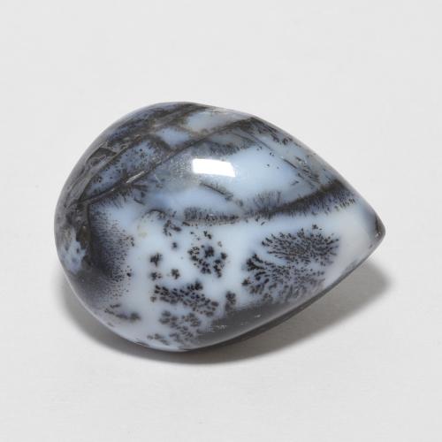 Ágata dendrítica multicolorido natural 6,50ct, formato de pêra, opaco