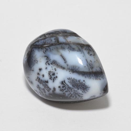 Ágata dendrítica multicolorido natural 6,50ct, formato de pêra, opaco