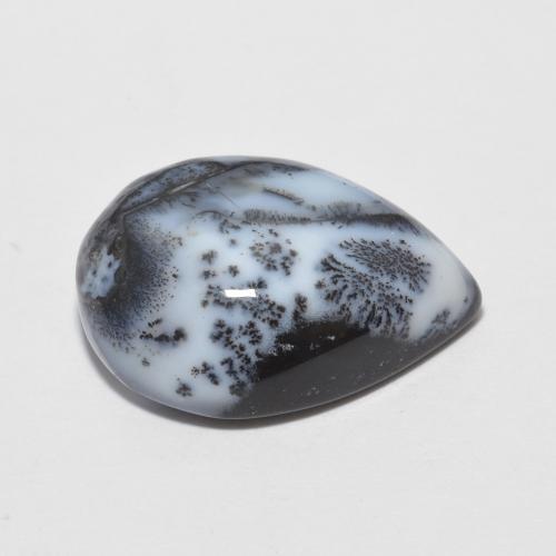Ágata dendrítica multicolorido natural 6,50ct, formato de pêra, opaco