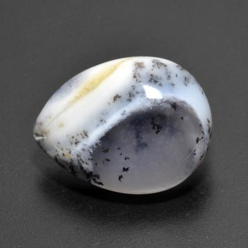 Ágata dendrítica multicolorido natural 6,66ct, formato de pêra, translúcido