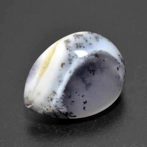 Ágata dendrítica multicolorido natural 6,66ct, formato de pêra, translúcido
