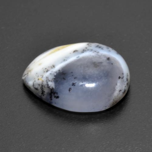 Ágata dendrítica multicolorido natural 6,66ct, formato de pêra, translúcido