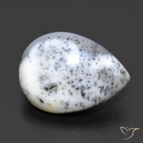 Ágata Dendrítica Multicolorido Natural 8.82ct, Formato de pêra, Opaco