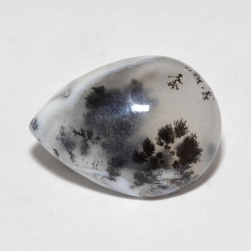 Ágata dendrítica multicolorido natural 8,16ct, formato de pêra, translúcido
