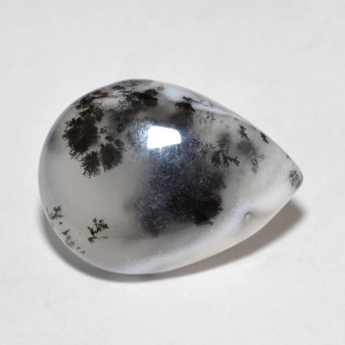 Ágata dendrítica multicolorido natural 8,16ct, formato de pêra, translúcido