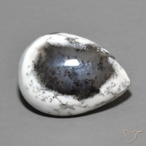 Ágata Dendrítica Multicolorido Natural 8.50ct, Formato de pêra, Opaco
