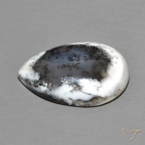 Ágata Dendrítica Multicolorido Natural 8.50ct, Formato de pêra, Opaco