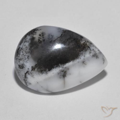 Ágata Dendrítica Multicolorido Natural 8.67ct, Formato de pêra, Translúcido