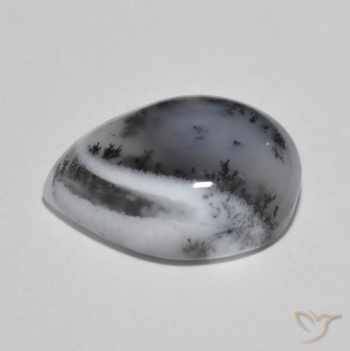 Ágata Dendrítica Multicolorido Natural 9.59ct, Formato de pêra, Translúcido