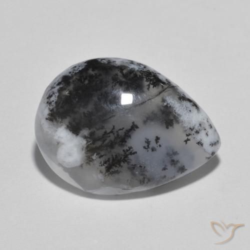 Ágata Dendrítica Multicolorido Natural 8.04ct, Formato de pêra, Translúcido