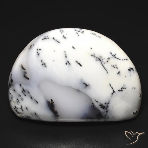 32.69ct Natural branco com preto Ágata Dendrítica, Chique, Opaco