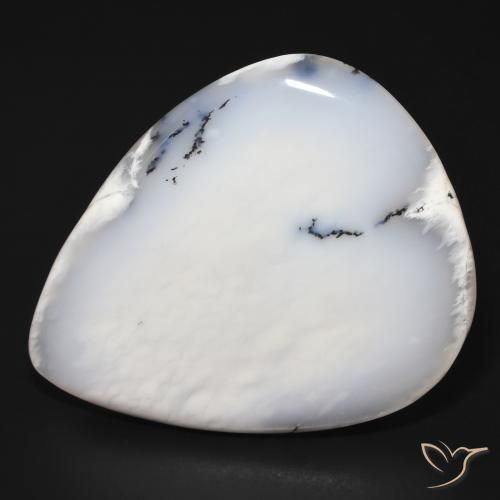 60.01ct Natural branco com preto Ágata Dendrítica, Formato de pêra, Opaco